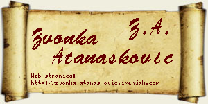 Zvonka Atanasković vizit kartica